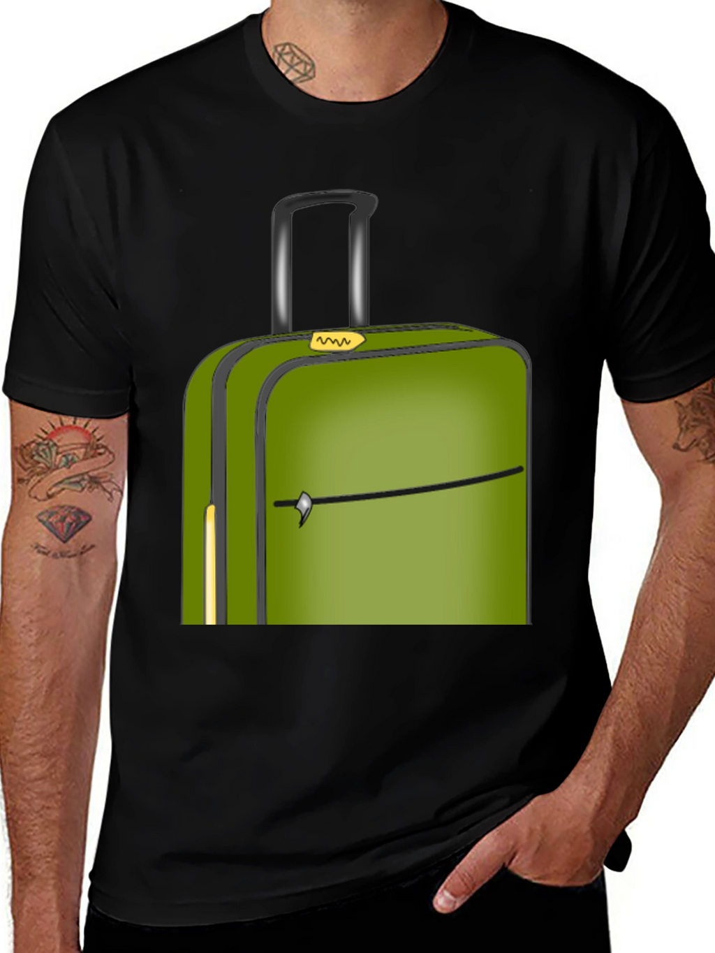 Green Suitcase Graphic Tee - Travel Ready Style!