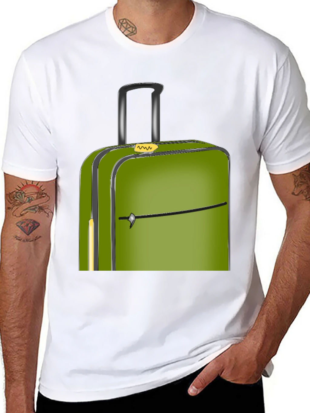 Green Suitcase Graphic Tee - Travel Ready Style!