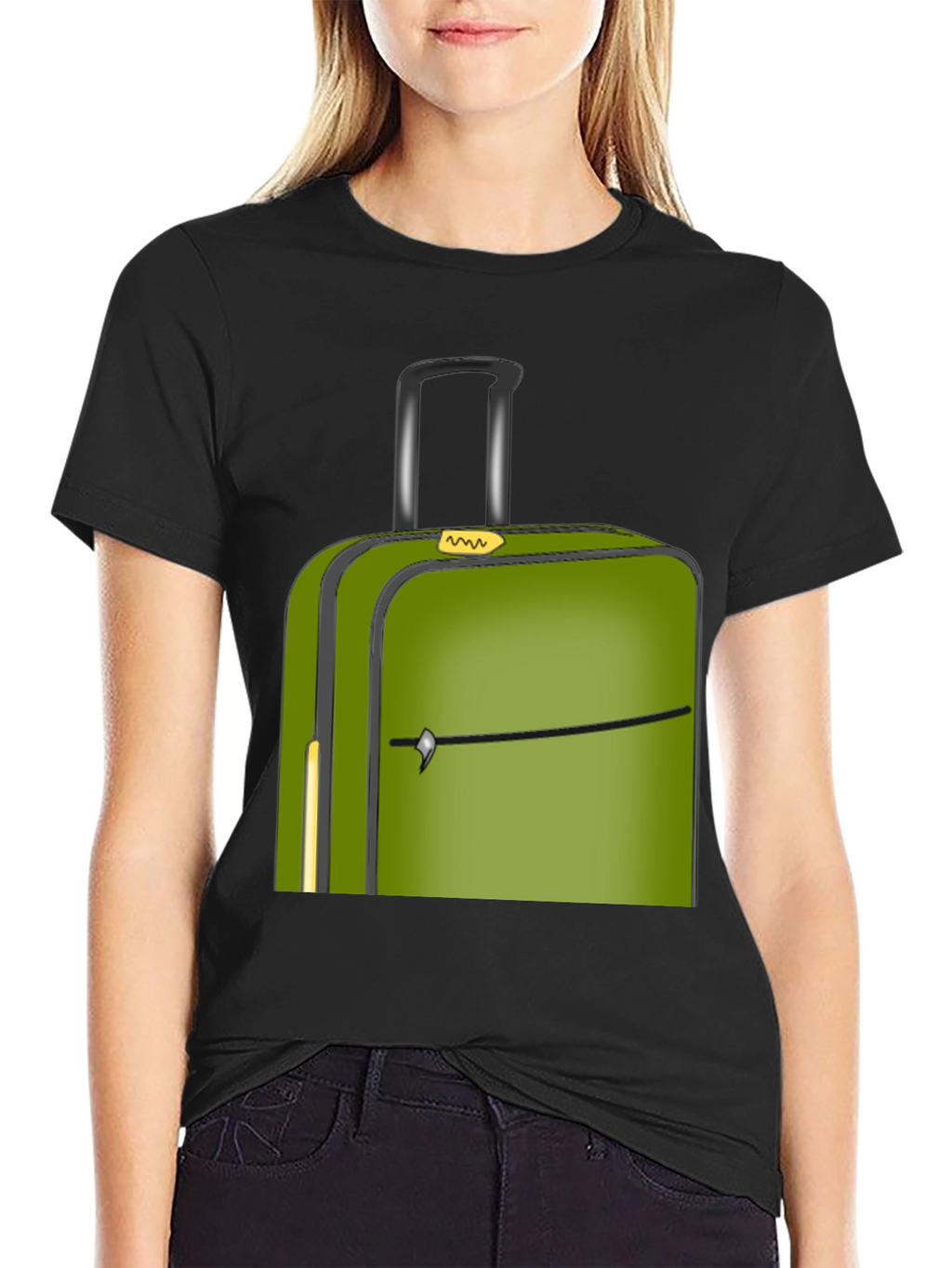 Green Suitcase Graphic Tee - Travel Ready Style!