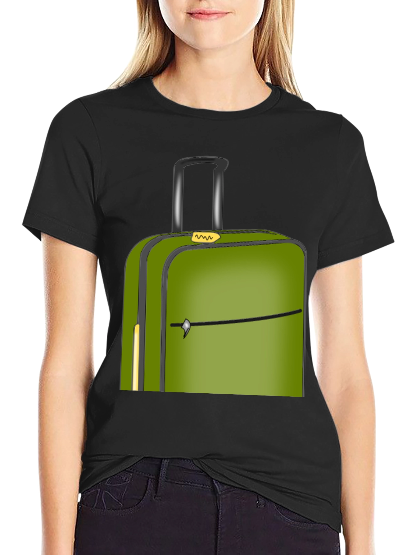 Green Suitcase Graphic Tee - Travel Ready Style!
