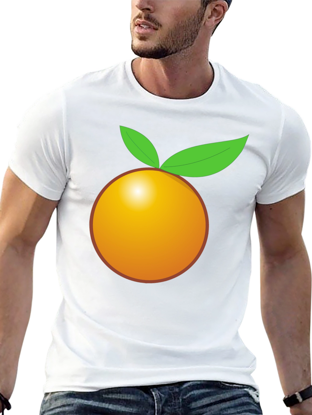 Orange Graphic Tee - Bold Black T-Shirt