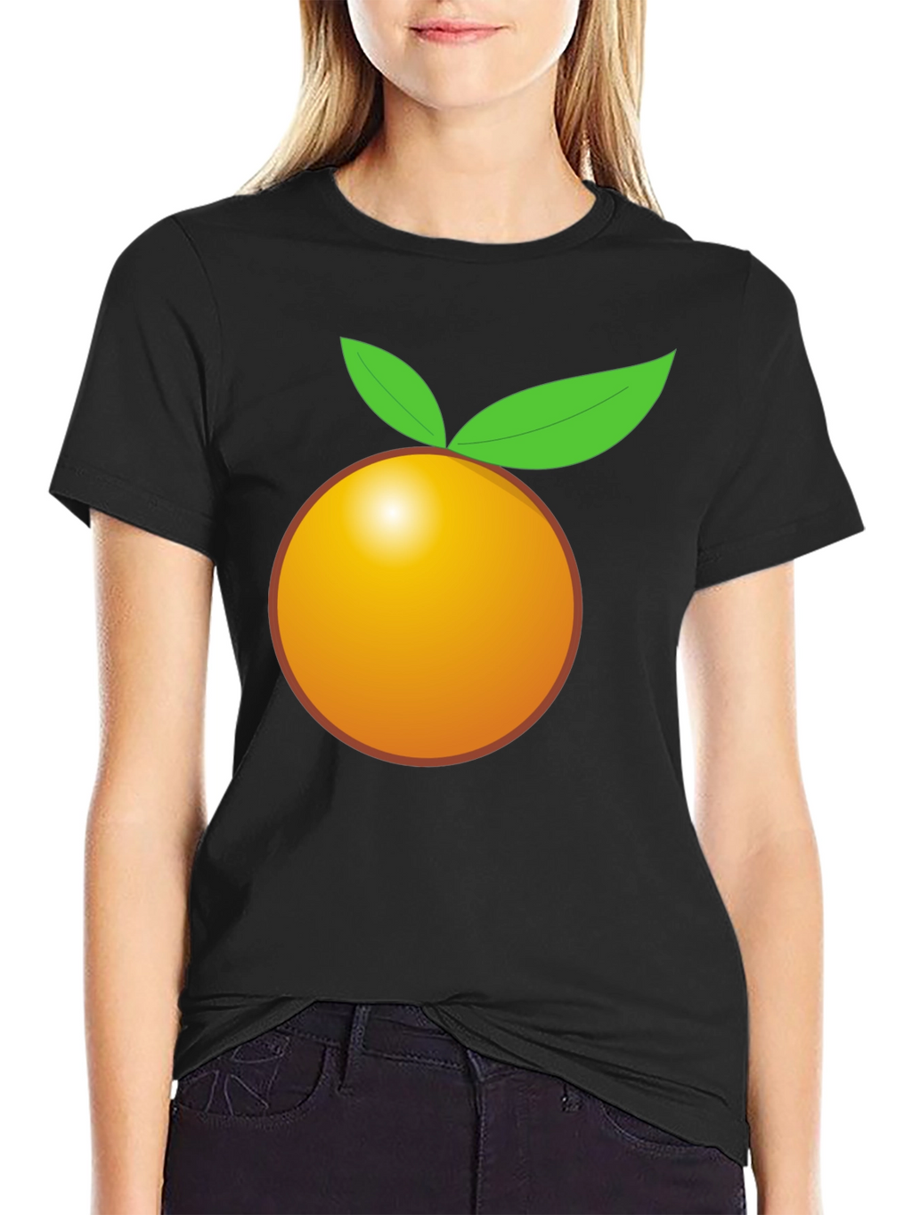 Orange Graphic Tee - Bold Black T-Shirt