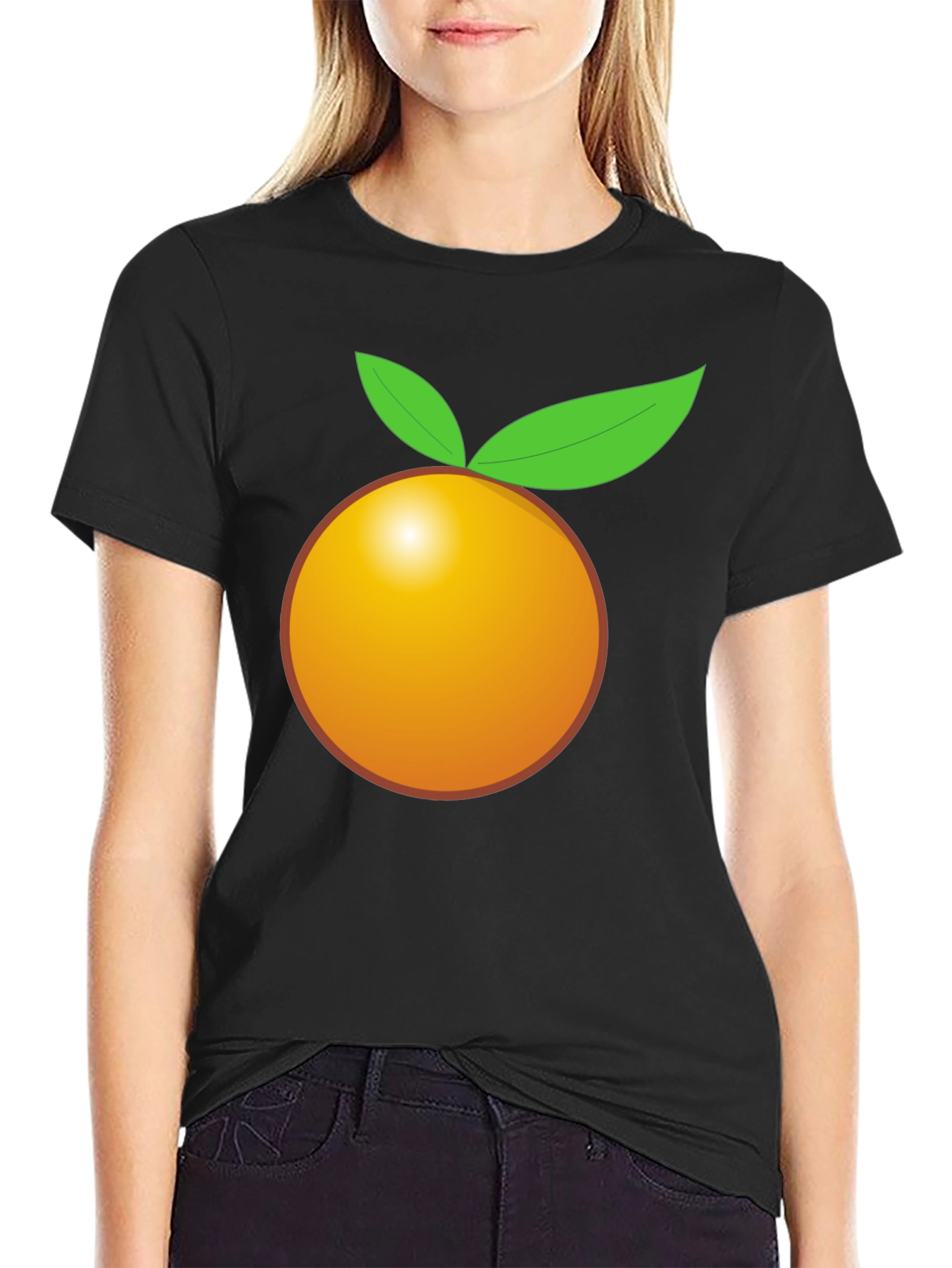 Orange Graphic Tee - Bold Black T-Shirt