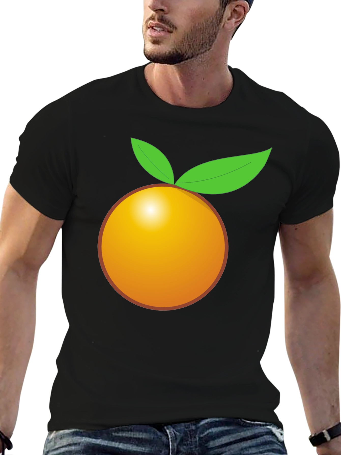 Orange Graphic Tee - Bold Black T-Shirt