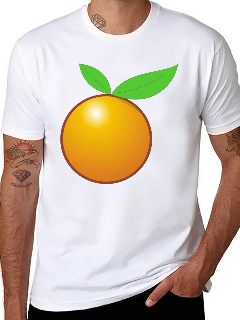 Orange Graphic Tee - Bold Black T-Shirt
