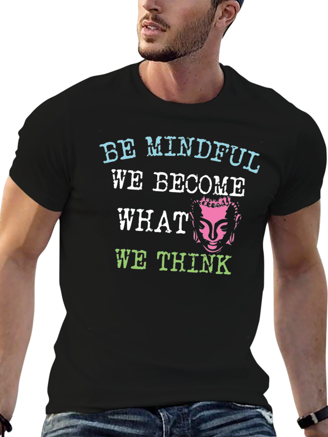 Mindful Buddha Graphic T-Shirt - Black