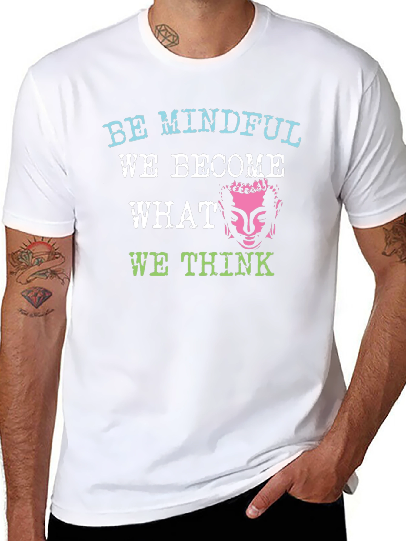 Mindful Buddha Graphic T-Shirt - Black