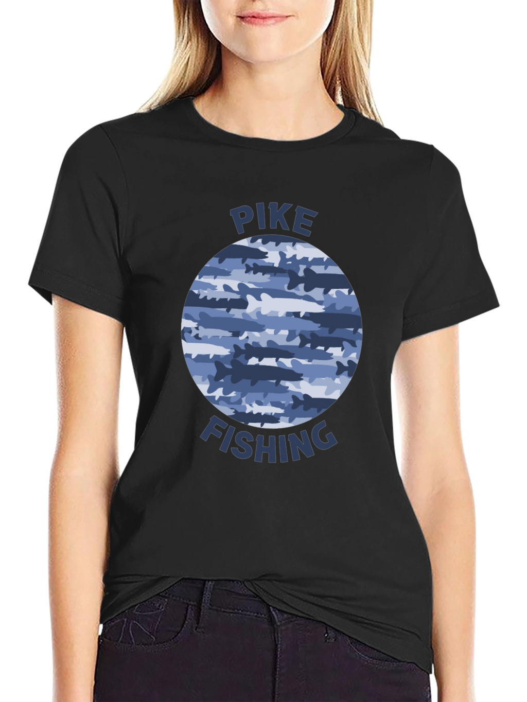 Pike Fishing T-Shirt - Camo Fish Design