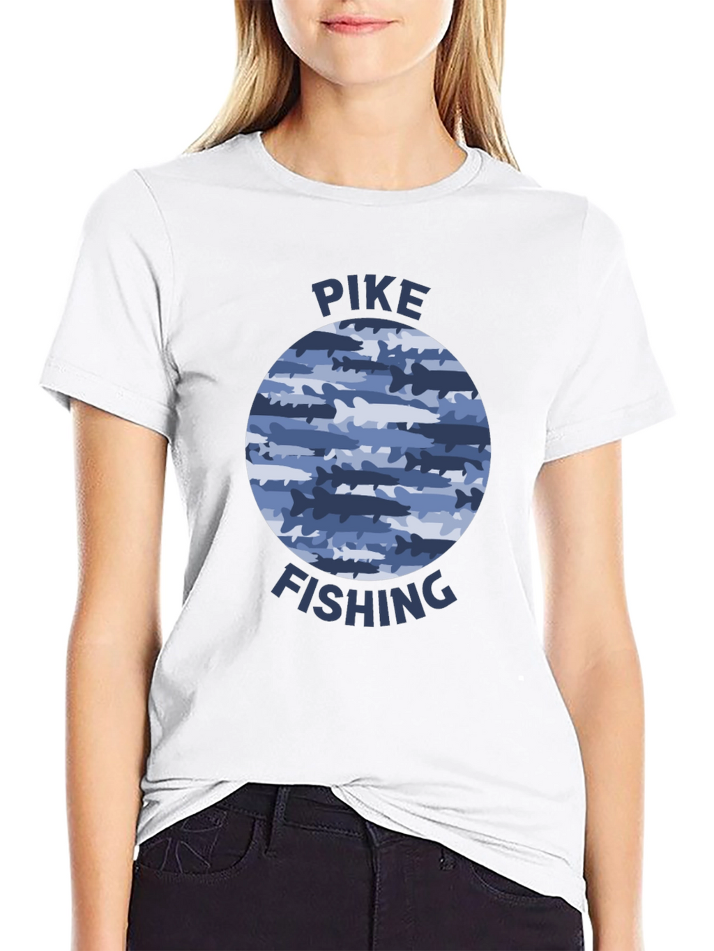 Pike Fishing T-Shirt - Camo Fish Design