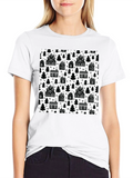 Winter Village Pattern T-Shirt - Cozy Holiday Style