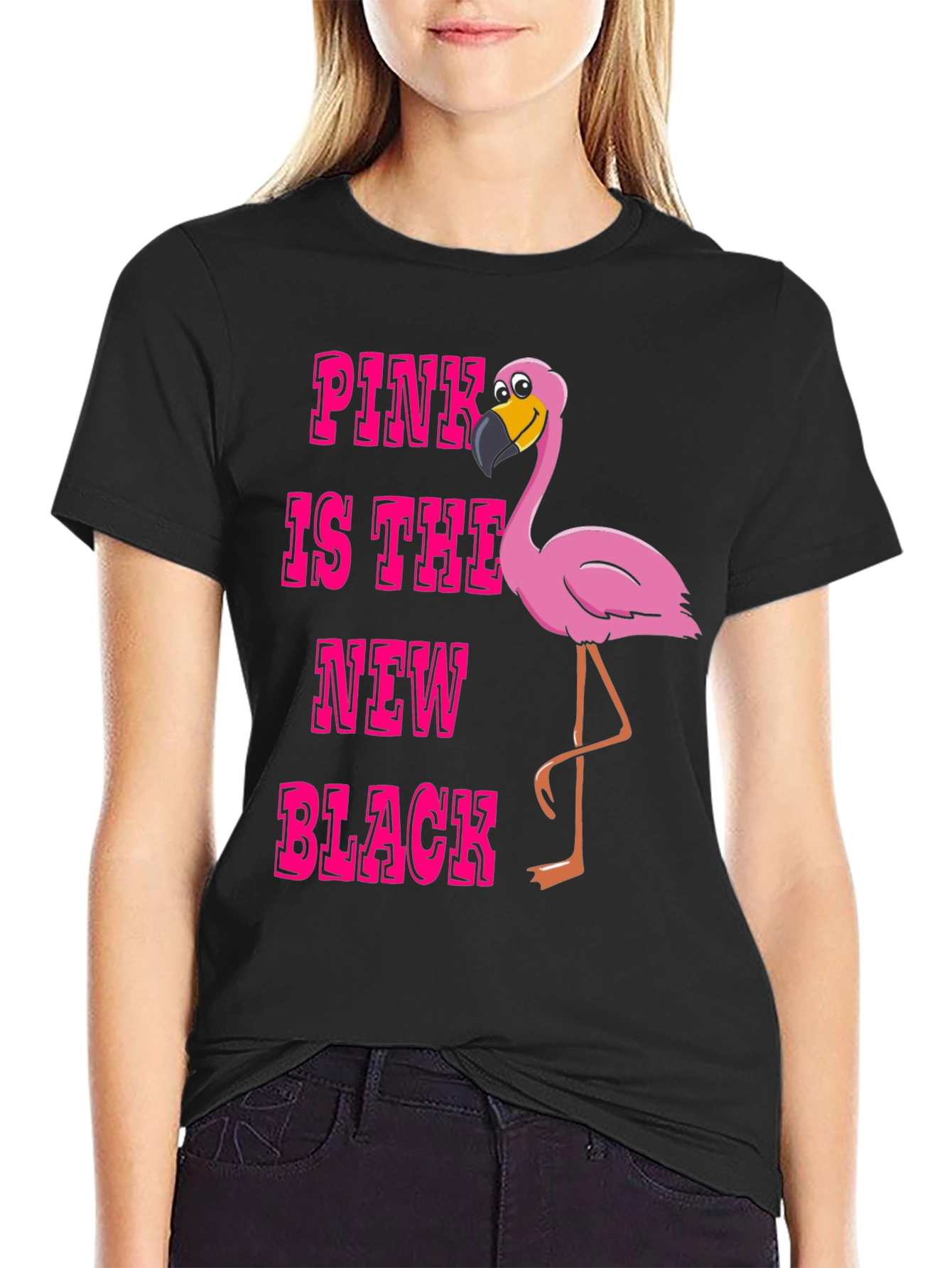 Pink Flamingo T-Shirt - Pink is the New Black Graphic Tee