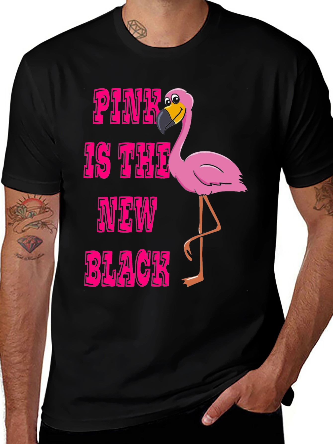Pink Flamingo T-Shirt - Pink is the New Black Graphic Tee
