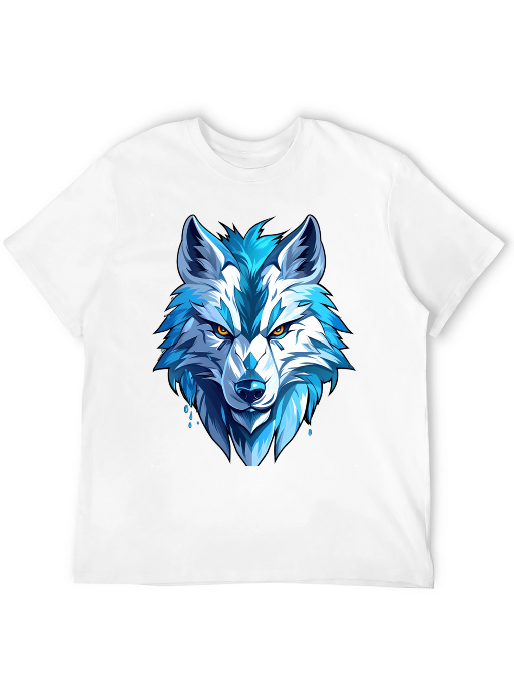 Cool Blue Wolf Graphic Tee - Fierce Style