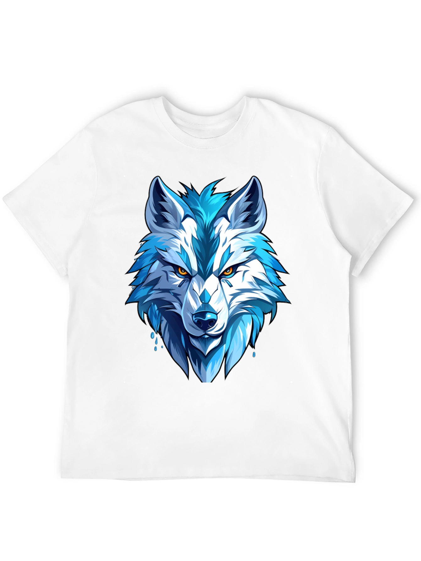 Cool Blue Wolf Graphic Tee - Fierce Style