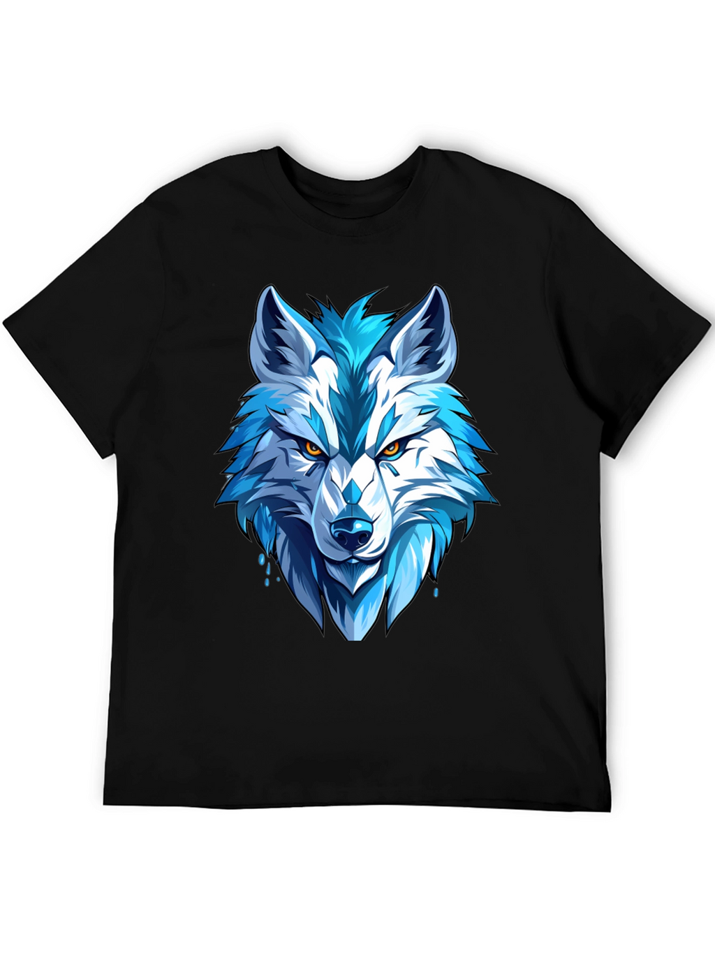 Cool Blue Wolf Graphic Tee - Fierce Style