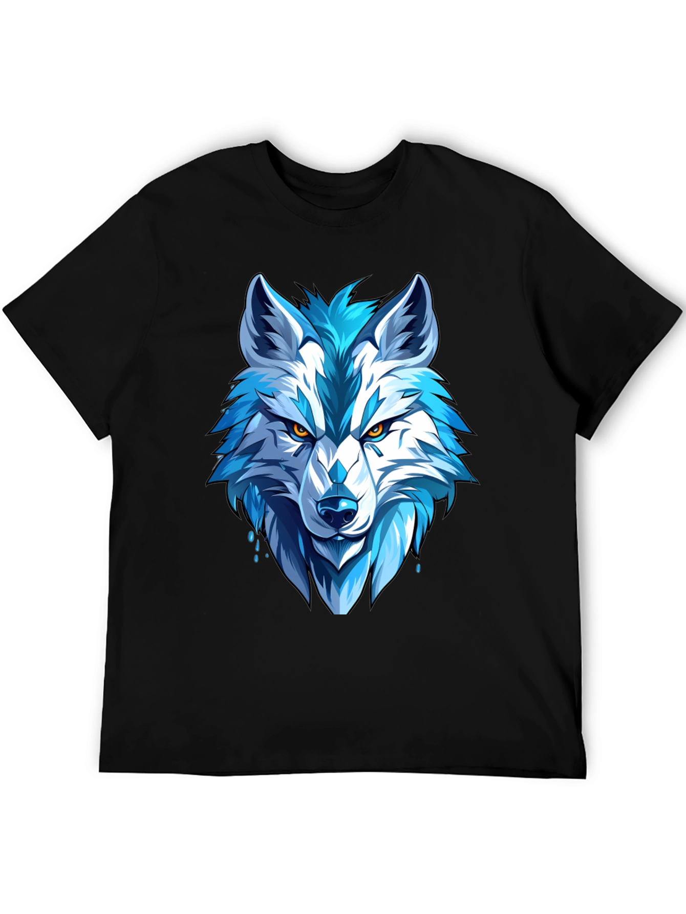 Cool Blue Wolf Graphic Tee - Fierce Style
