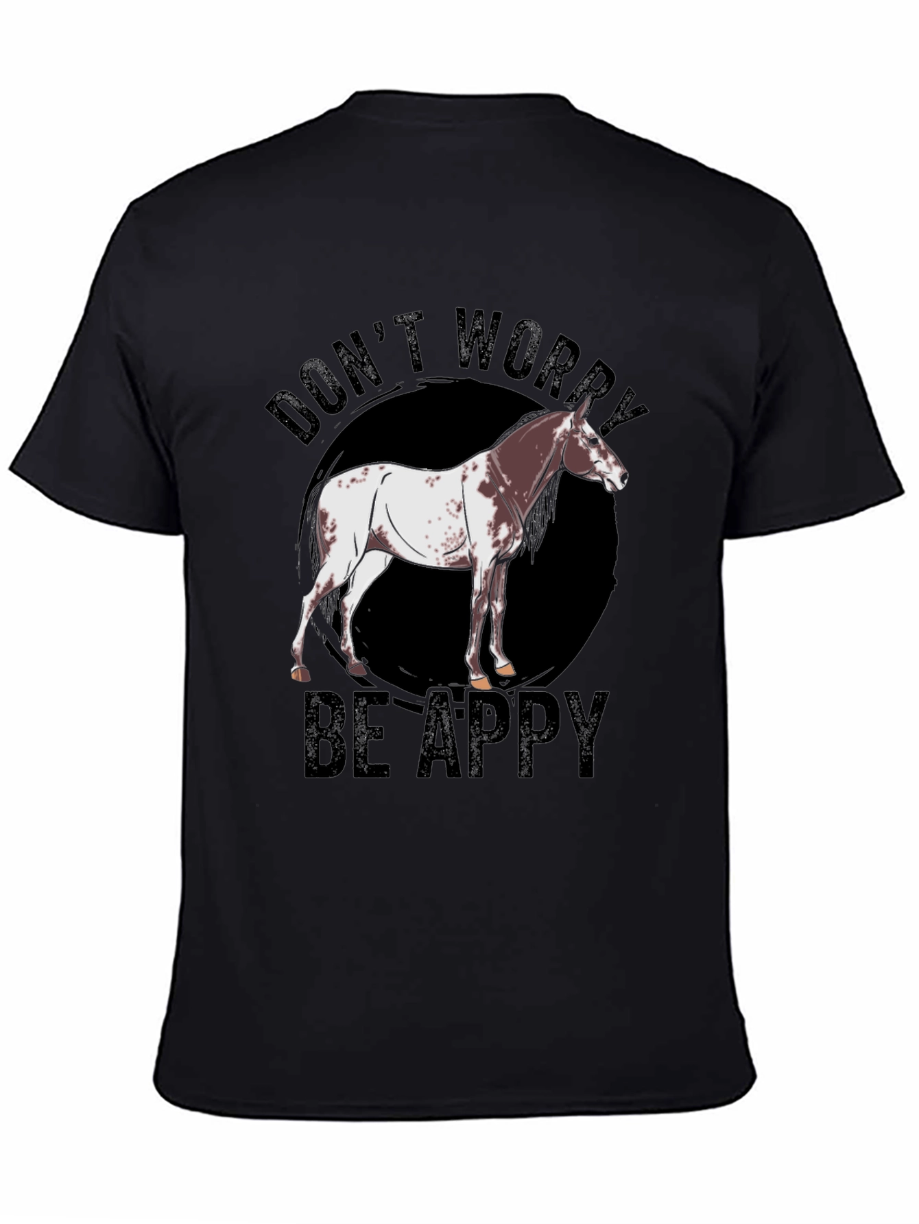 Dont Worry Be Appy Horse Graphic T-Shirt