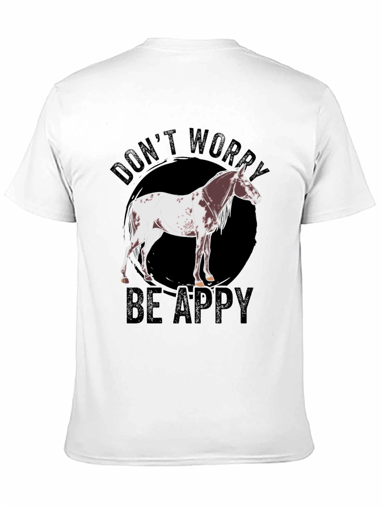 Dont Worry Be Appy Horse Graphic T-Shirt