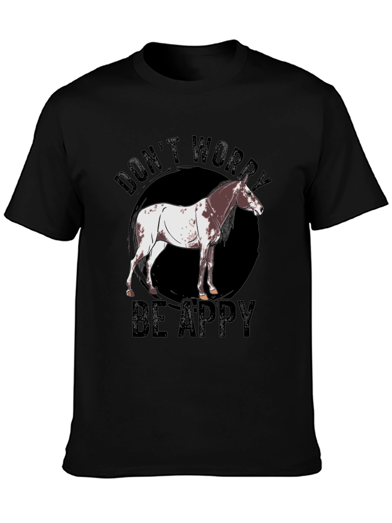 Dont Worry Be Appy Horse Graphic T-Shirt