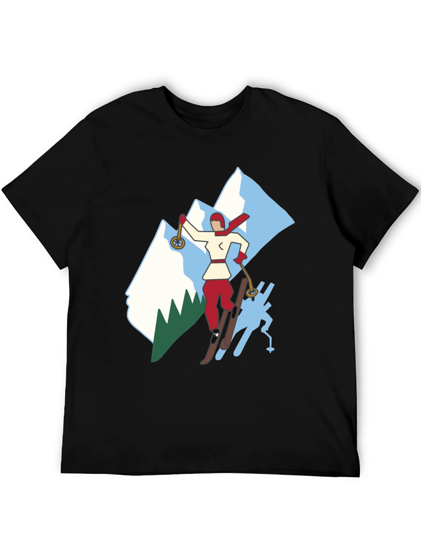 Retro Ski T-Shirt - Classic Winter Sport Style