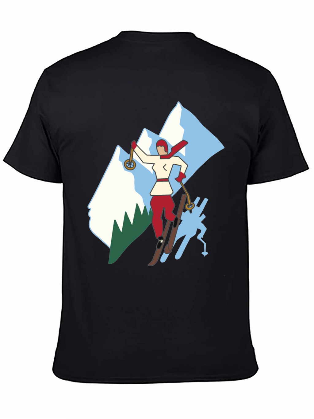 Retro Ski T-Shirt - Classic Winter Sport Style