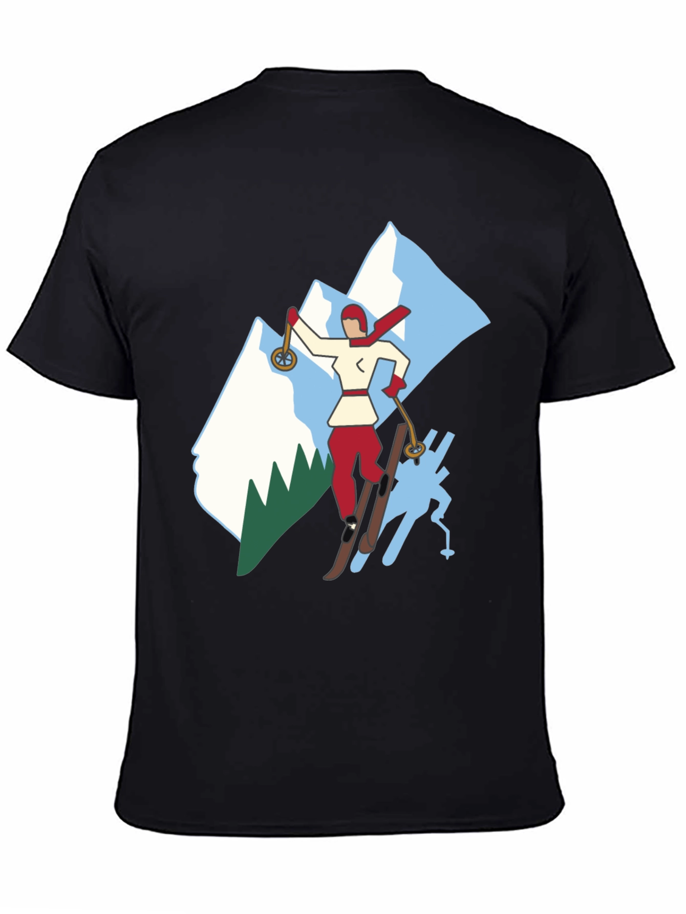 Retro Ski T-Shirt - Classic Winter Sport Style