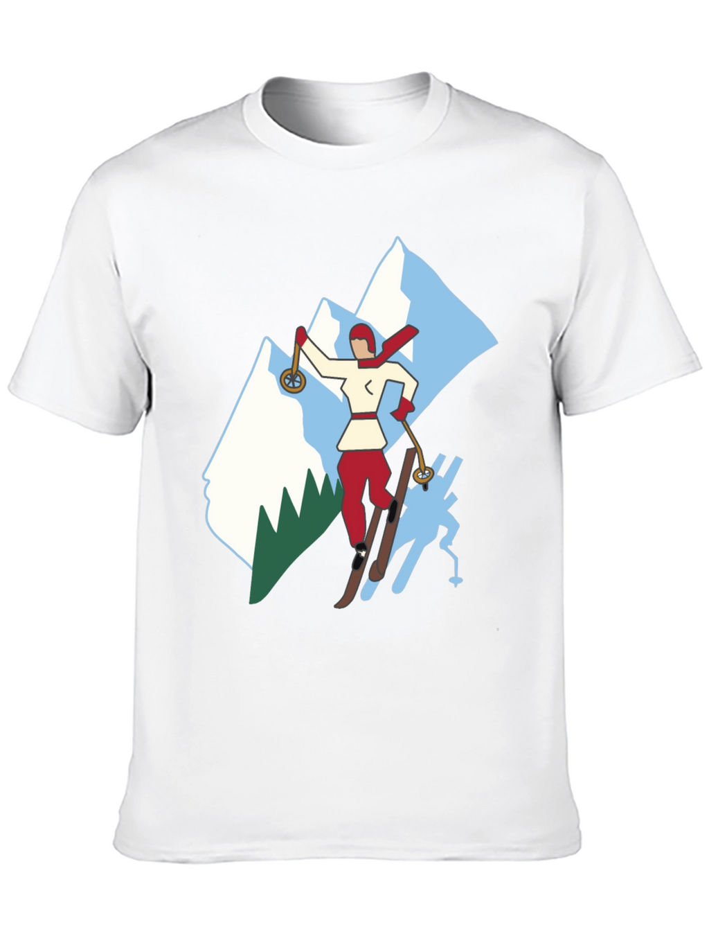 Retro Ski T-Shirt - Classic Winter Sport Style