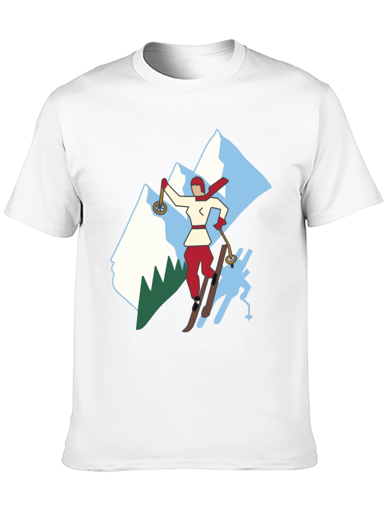 Retro Ski T-Shirt - Classic Winter Sport Style