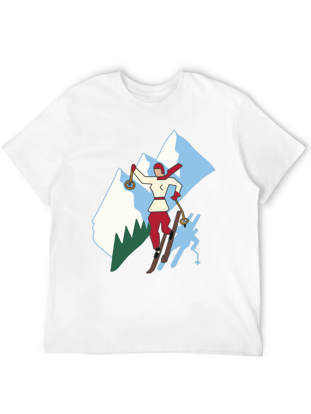 Retro Ski T-Shirt - Classic Winter Sport Style