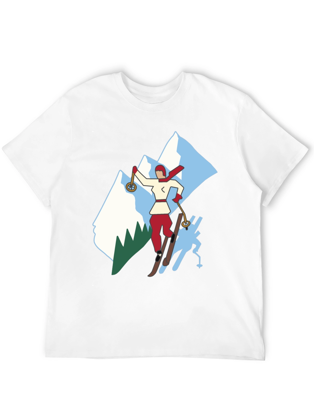 Retro Ski T-Shirt - Classic Winter Sport Style