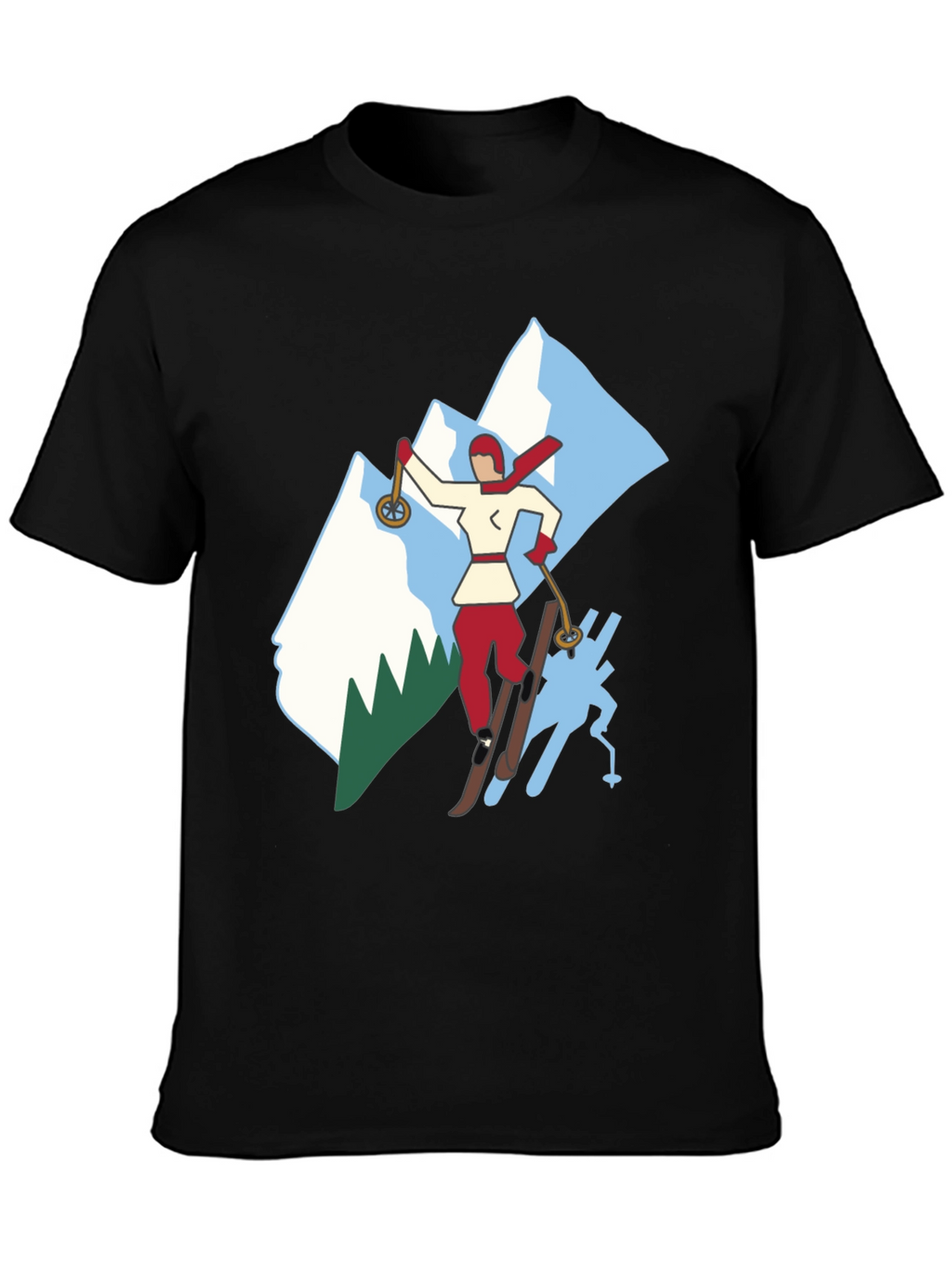 Retro Ski T-Shirt - Classic Winter Sport Style