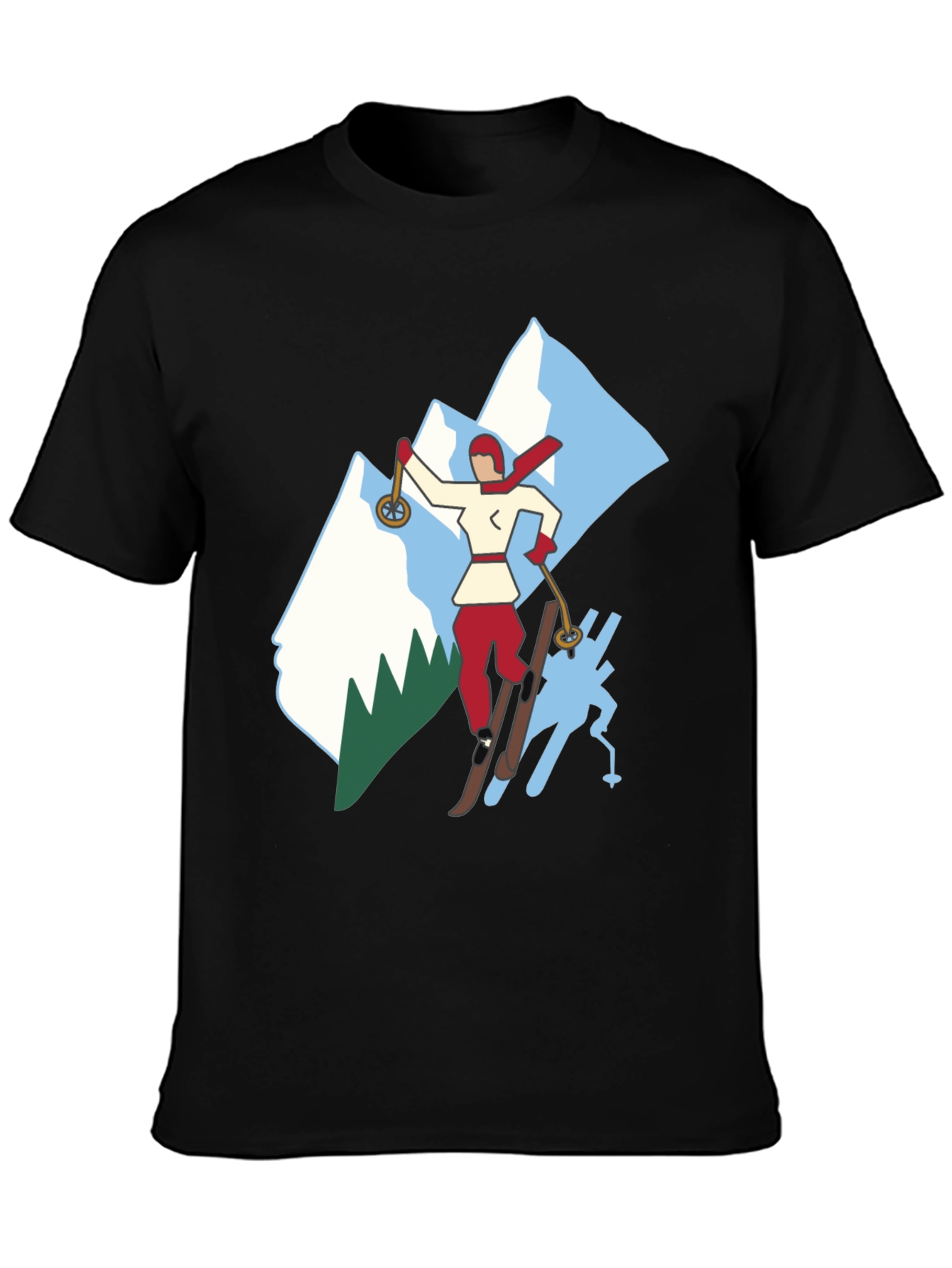 Retro Ski T-Shirt - Classic Winter Sport Style