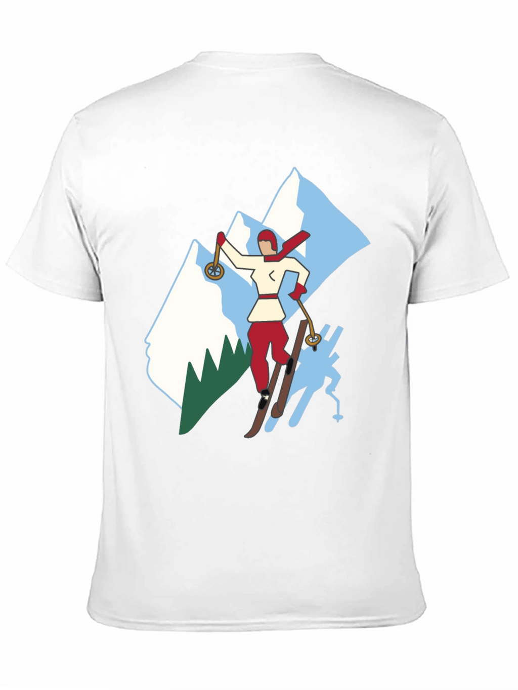 Retro Ski T-Shirt - Classic Winter Sport Style
