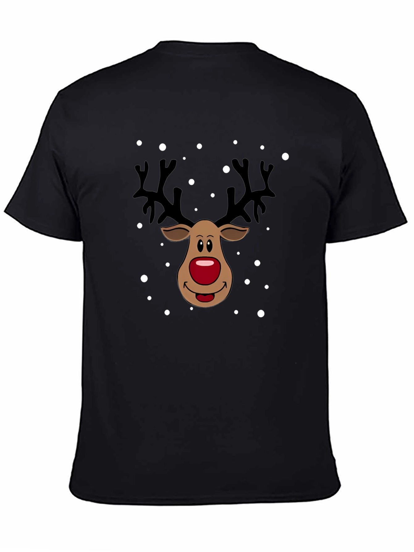 Festive Reindeer Graphic Tee - Holiday Season Style