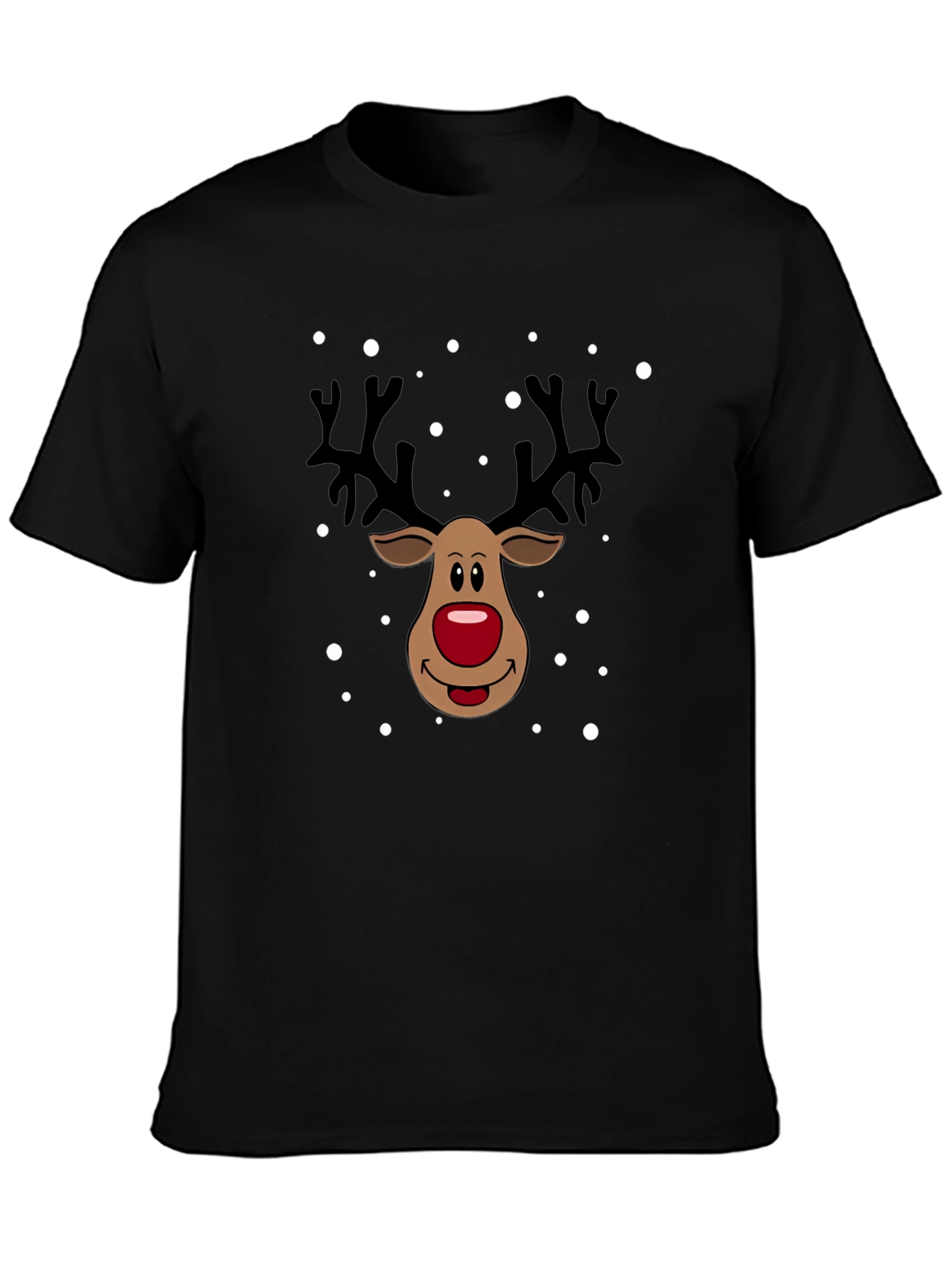 Festive Reindeer Graphic Tee - Holiday Season Style