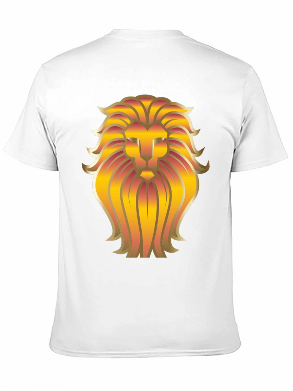 Golden Lion Head Graphic Black T-Shirt