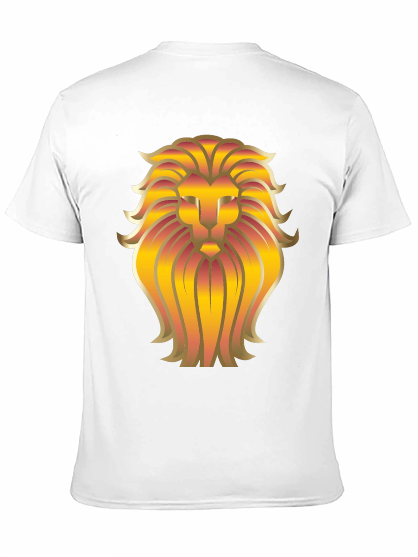 Golden Lion Head Graphic Black T-Shirt