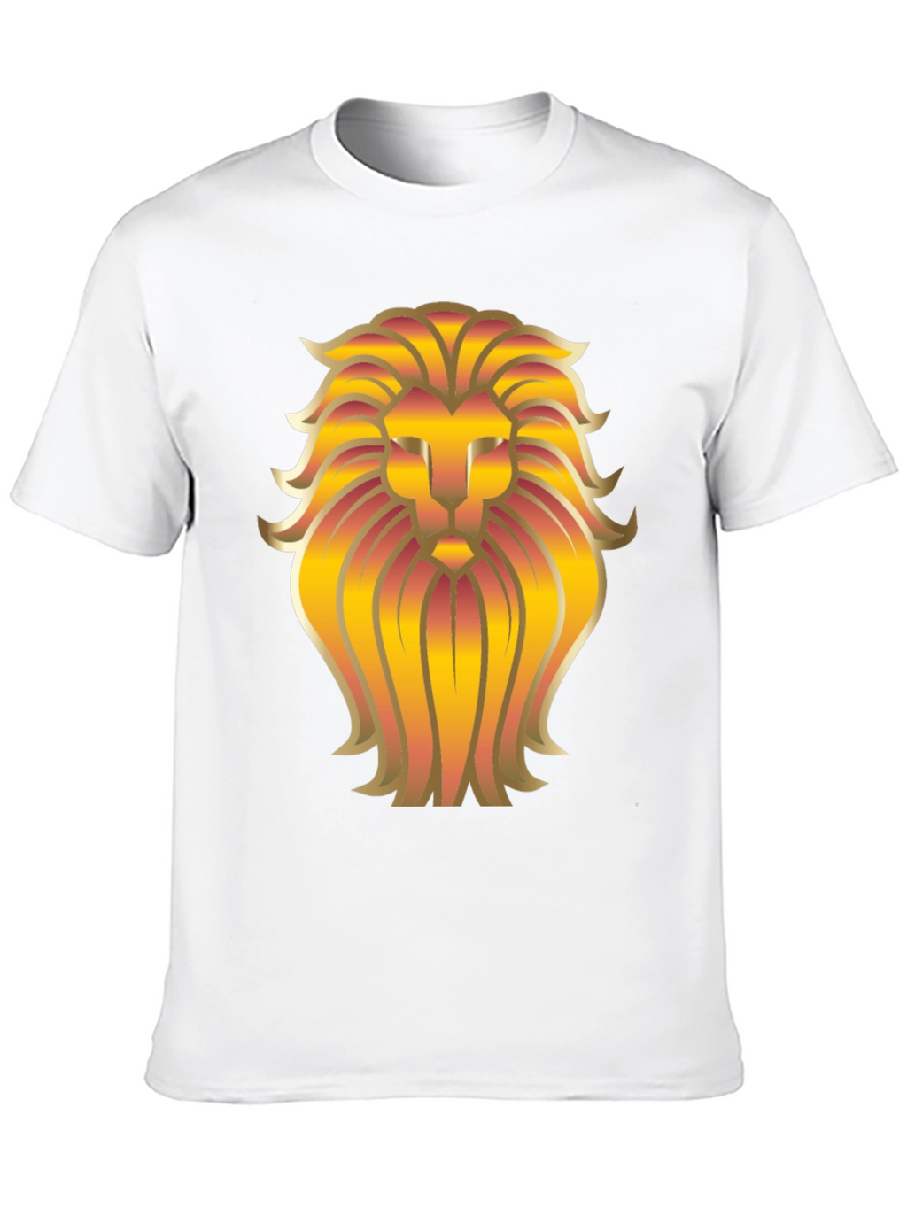 Golden Lion Head Graphic Black T-Shirt
