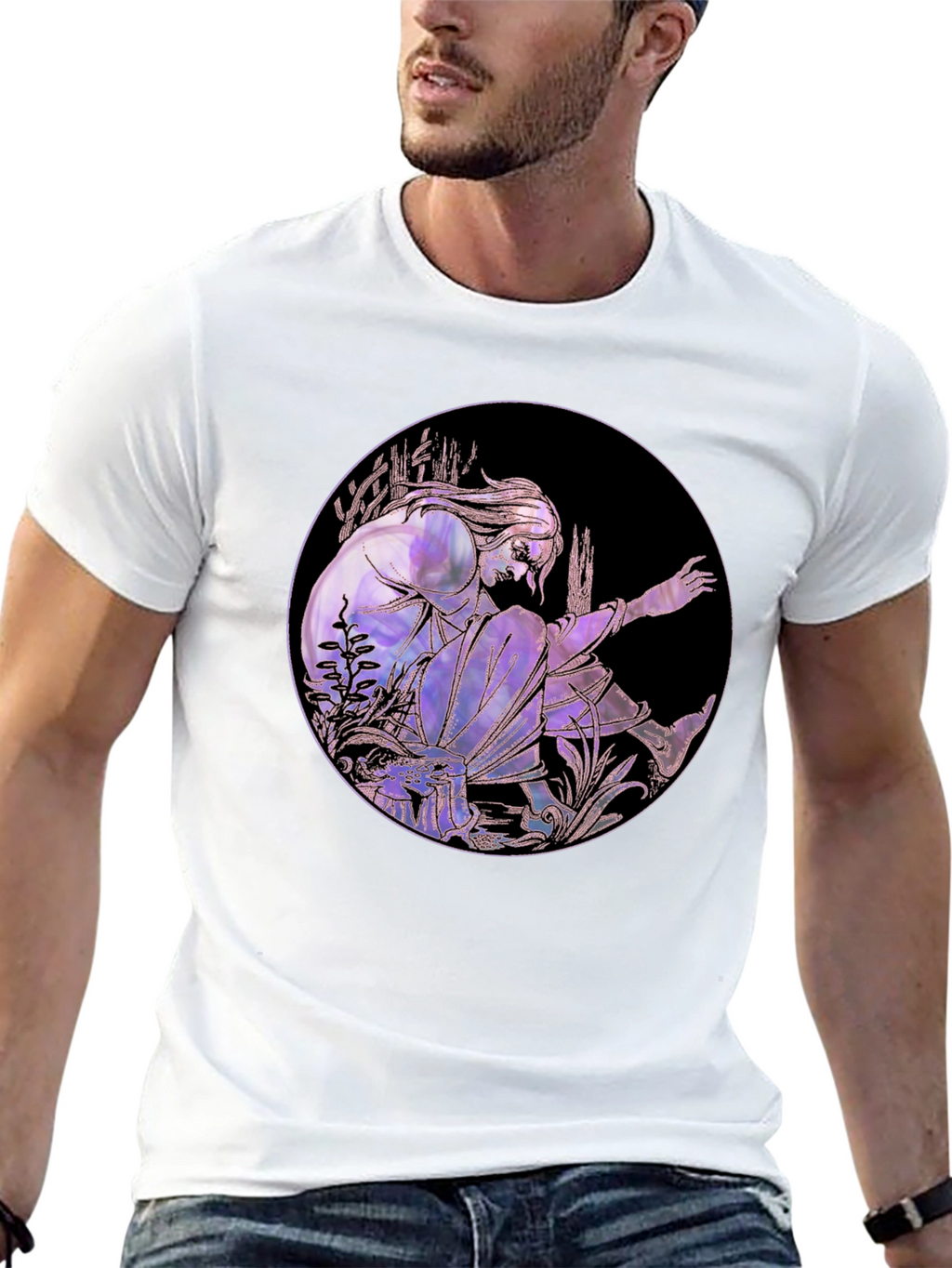 Artistic Graphic Tee - Stylish Black Cotton Blend