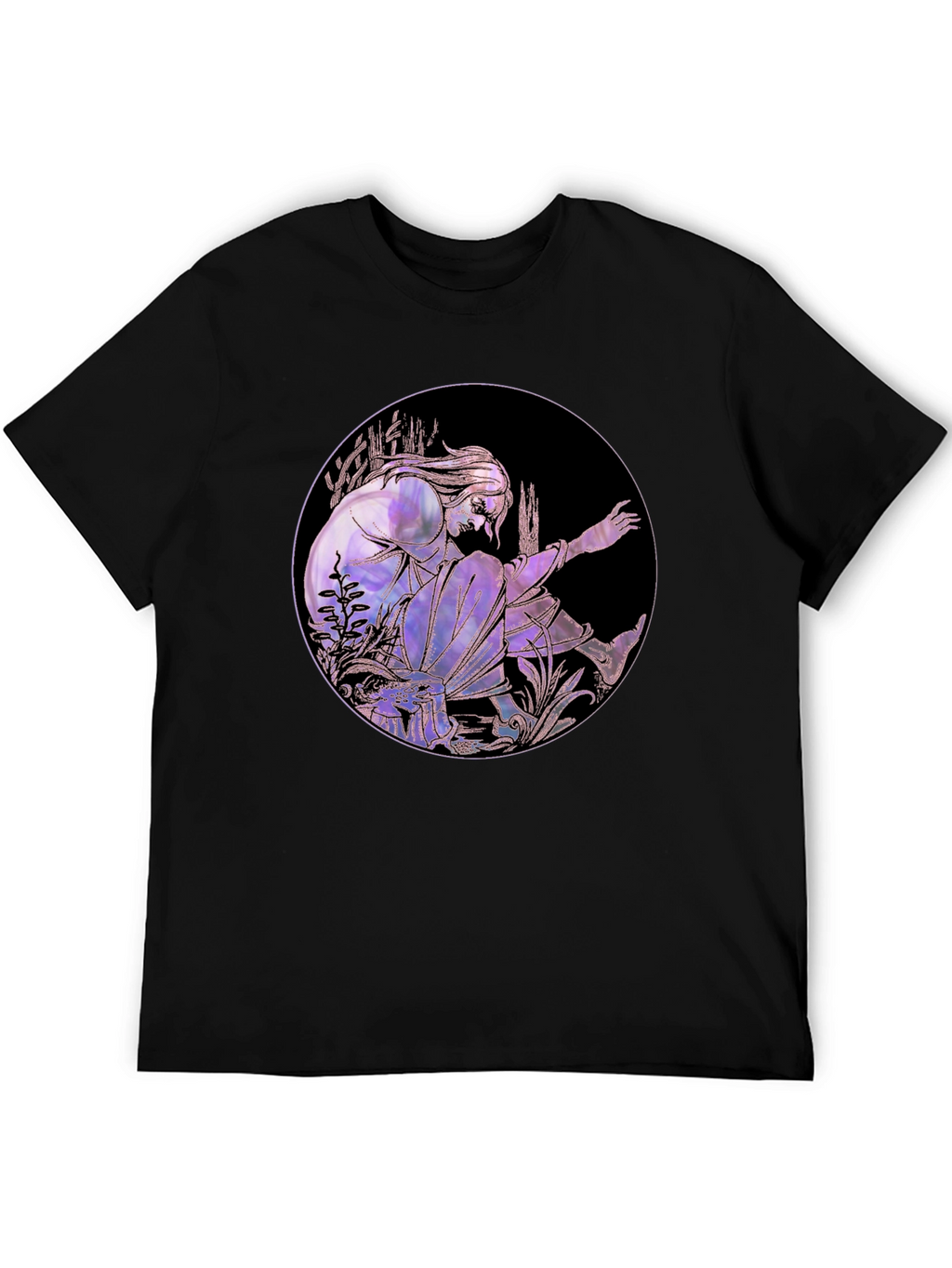 Artistic Graphic Tee - Stylish Black Cotton Blend