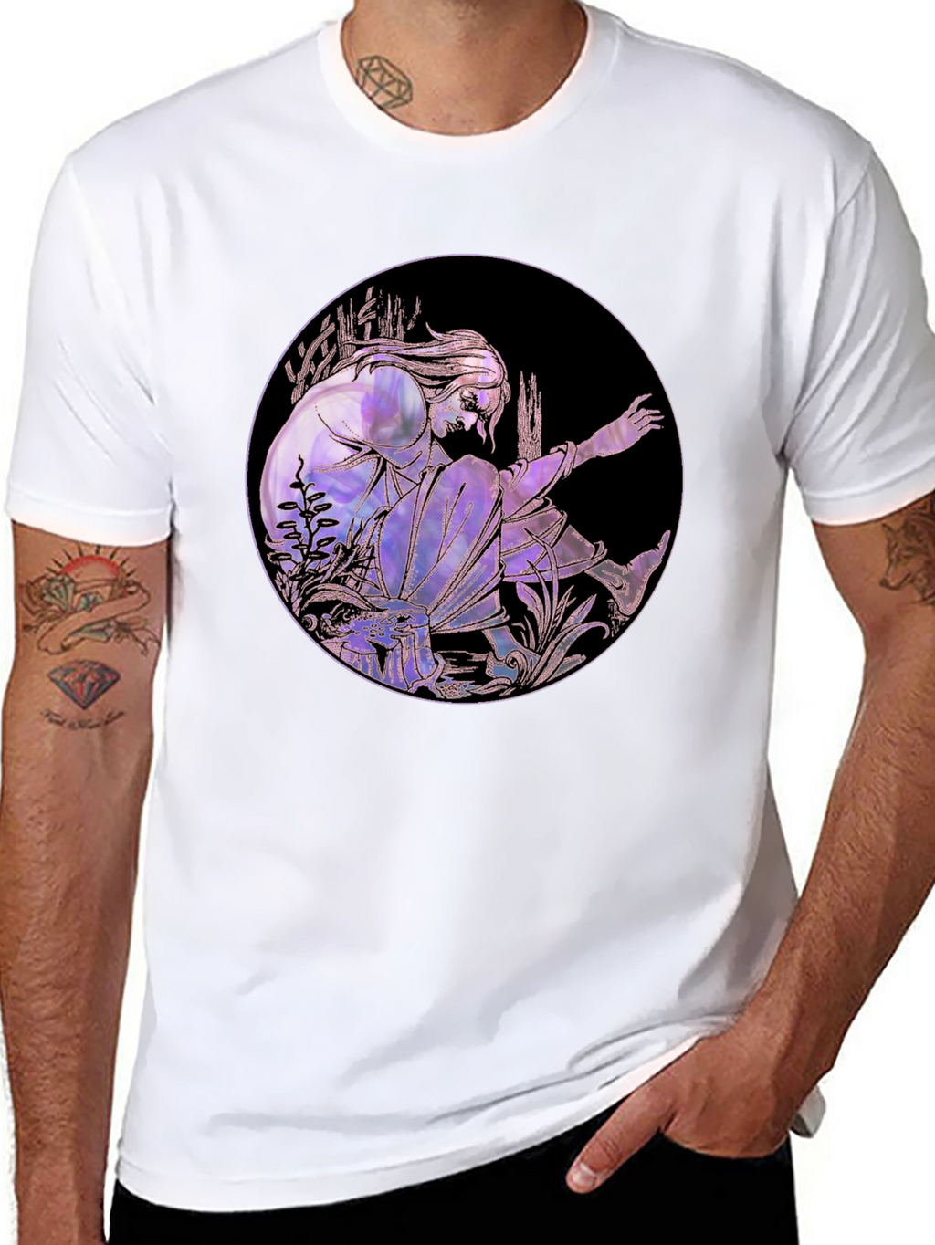 Artistic Graphic Tee - Stylish Black Cotton Blend