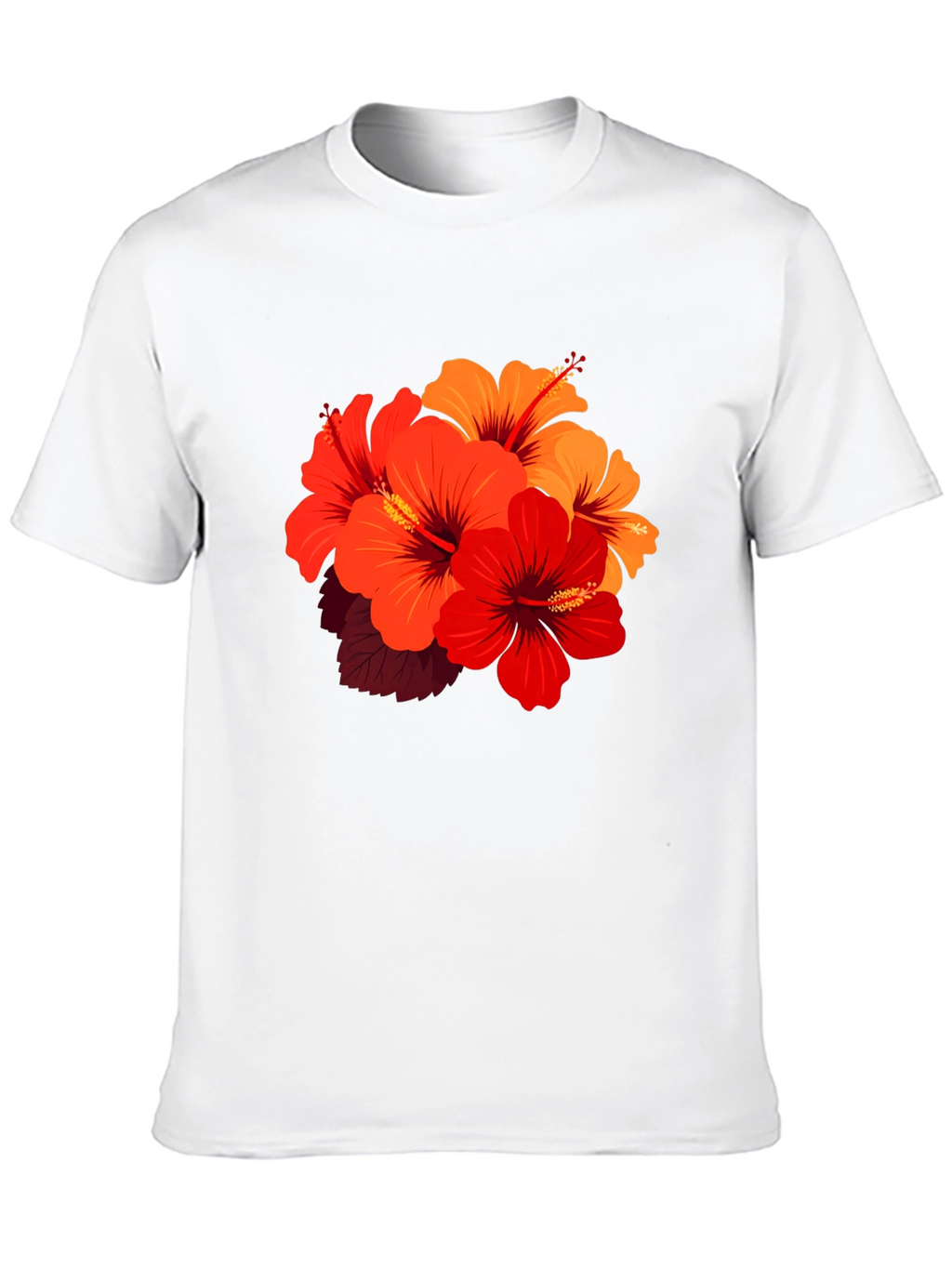 Floral Hibiscus Graphic Black T-Shirt