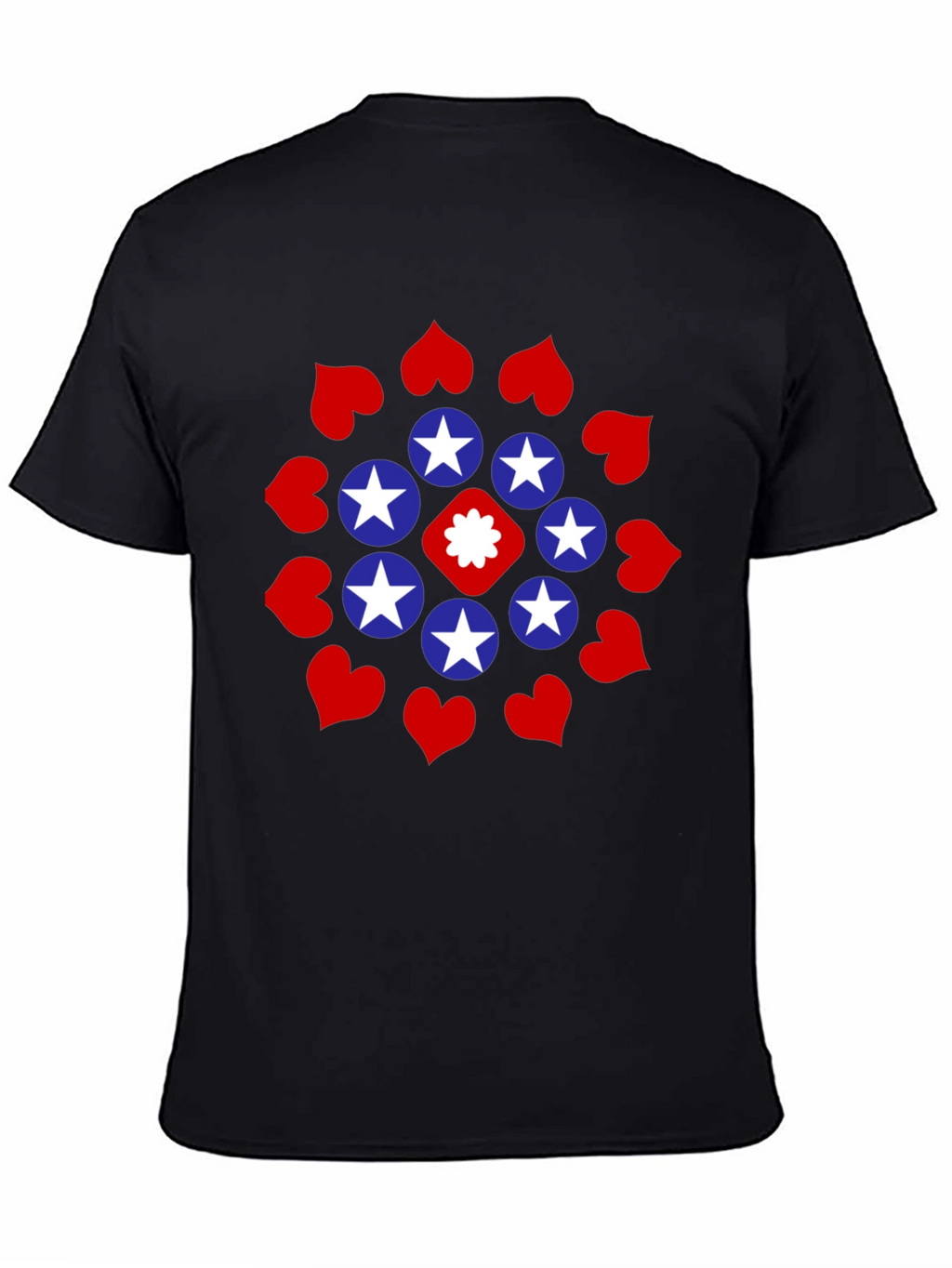 Stars and Hearts Black Graphic Tee