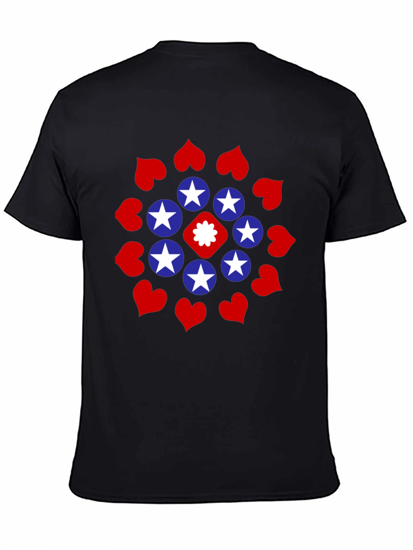 Stars and Hearts Black Graphic Tee