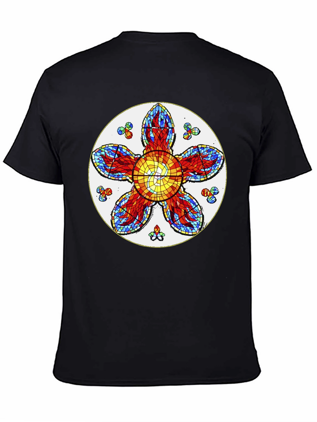 Floral Stained Glass Graphic Tee - Unique Design