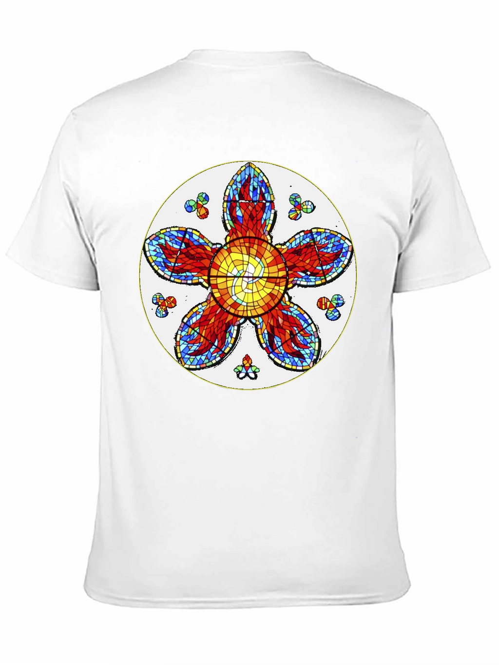 Floral Stained Glass Graphic Tee - Unique Design