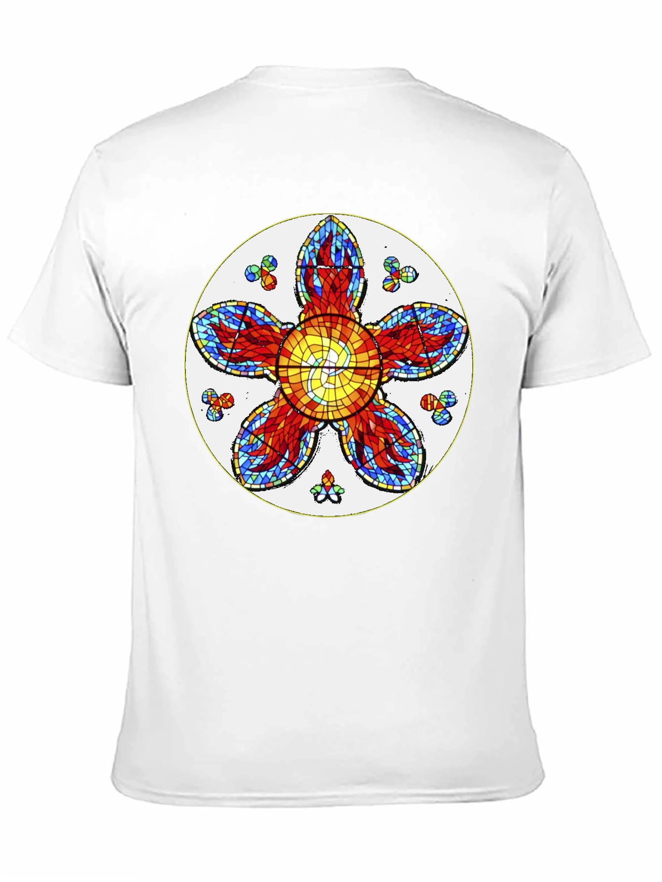 Floral Stained Glass Graphic Tee - Unique Design