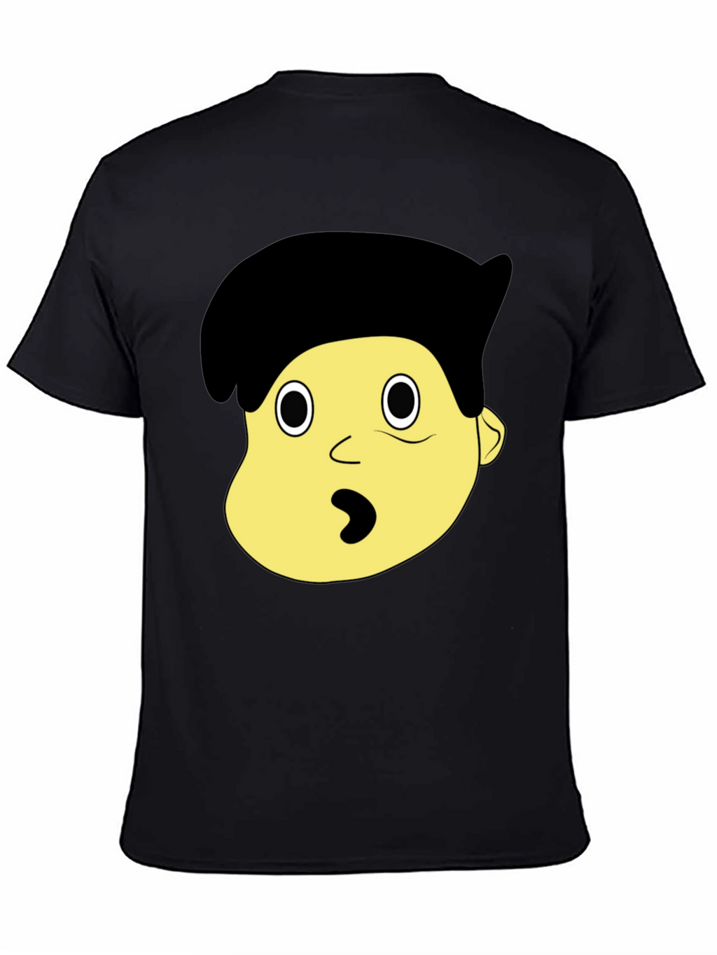Cartoon Character Face Graphic Black T-Shirt