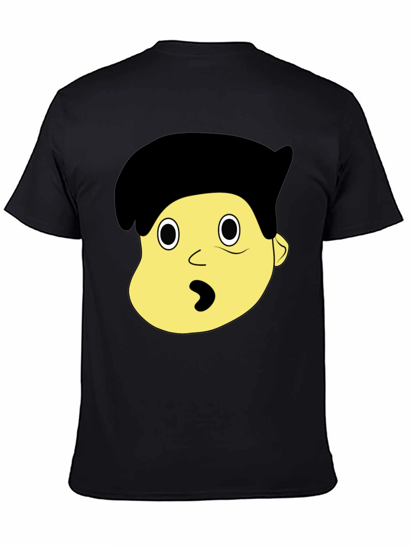 Cartoon Character Face Graphic Black T-Shirt