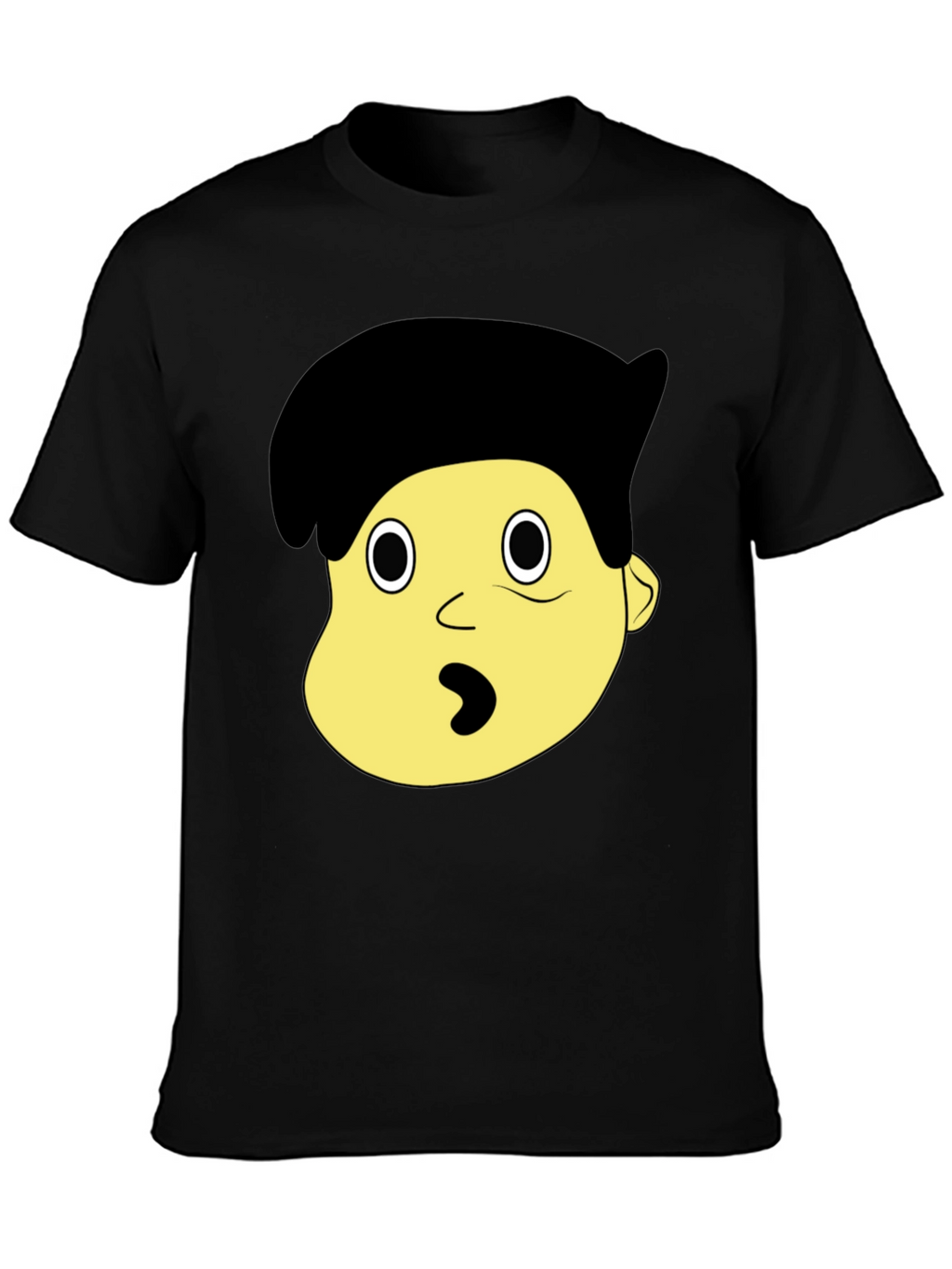 Cartoon Character Face Graphic Black T-Shirt